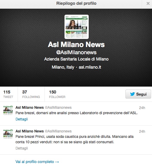 PANE TOSSICO ASL MILANO