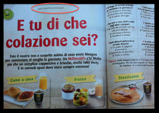 censura vanity fair mcdonalds ottobre 2013