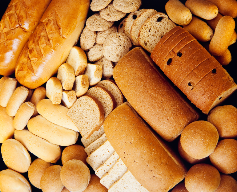 Variety of breads