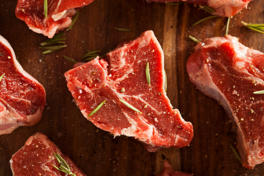 Raw Red Lamb Chops