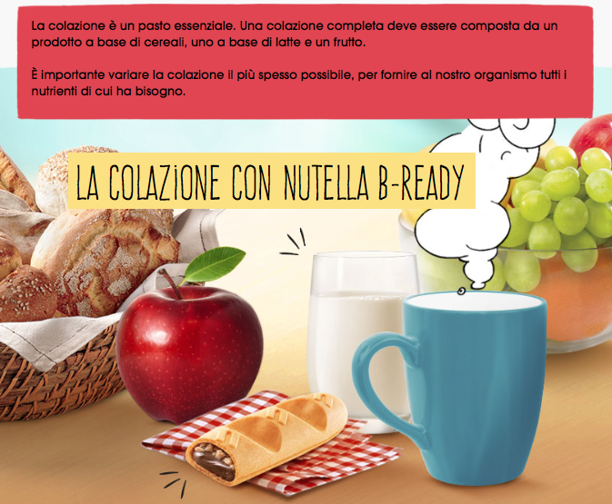nutella b-ready colazione nutella frutta