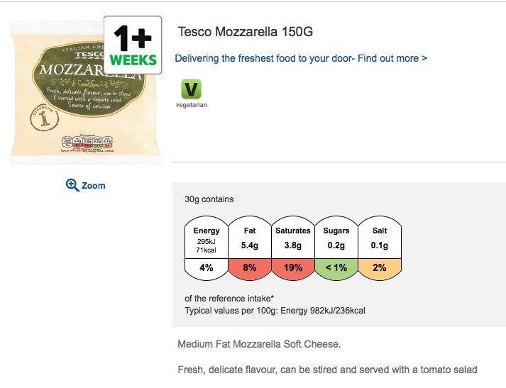 mozzarella tesco