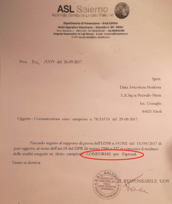 ASL di Salerno analisi Agriovo