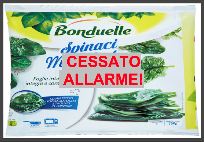 bonduelle richiamo rientrato 2017