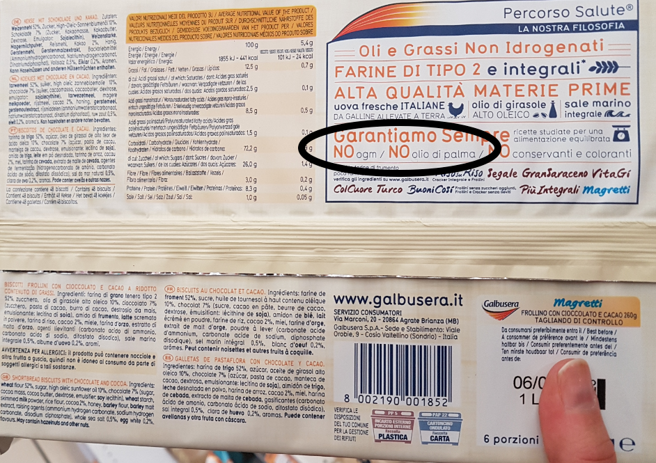 magretti galbusera 2018 Senza OGM