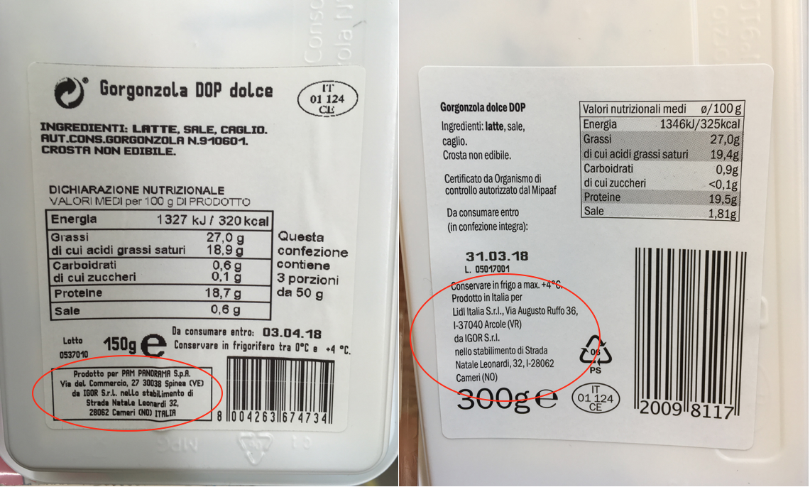 gorgonzola igor lidl e pam