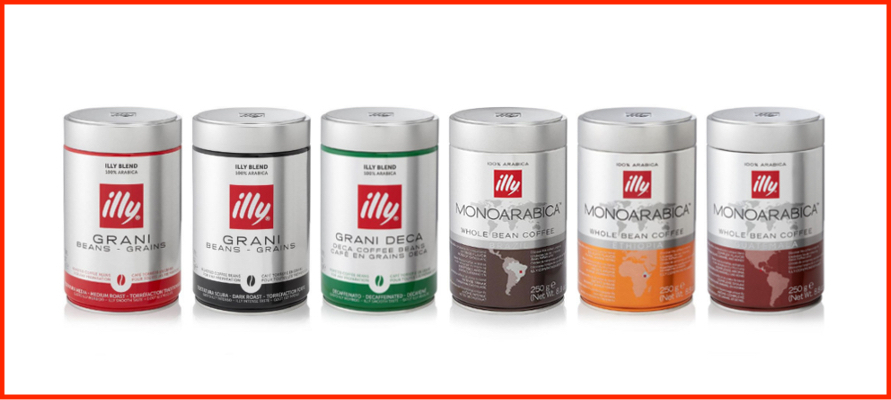 illy caffe grani barattoli copertina