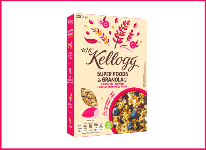 wk kellogg granola frutti rossi farro superfood