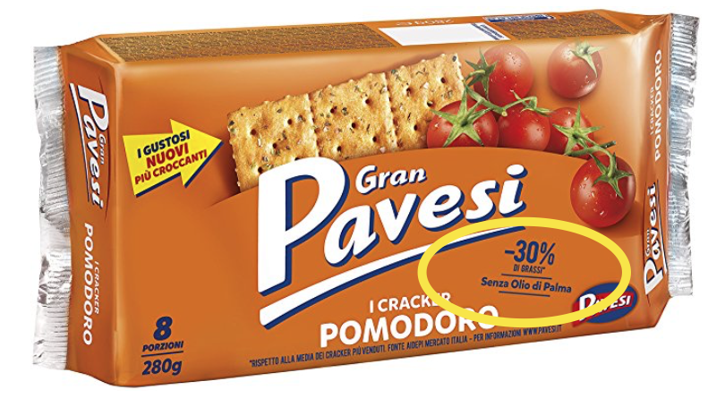 gran pavesi cracker pomodoro grassi
