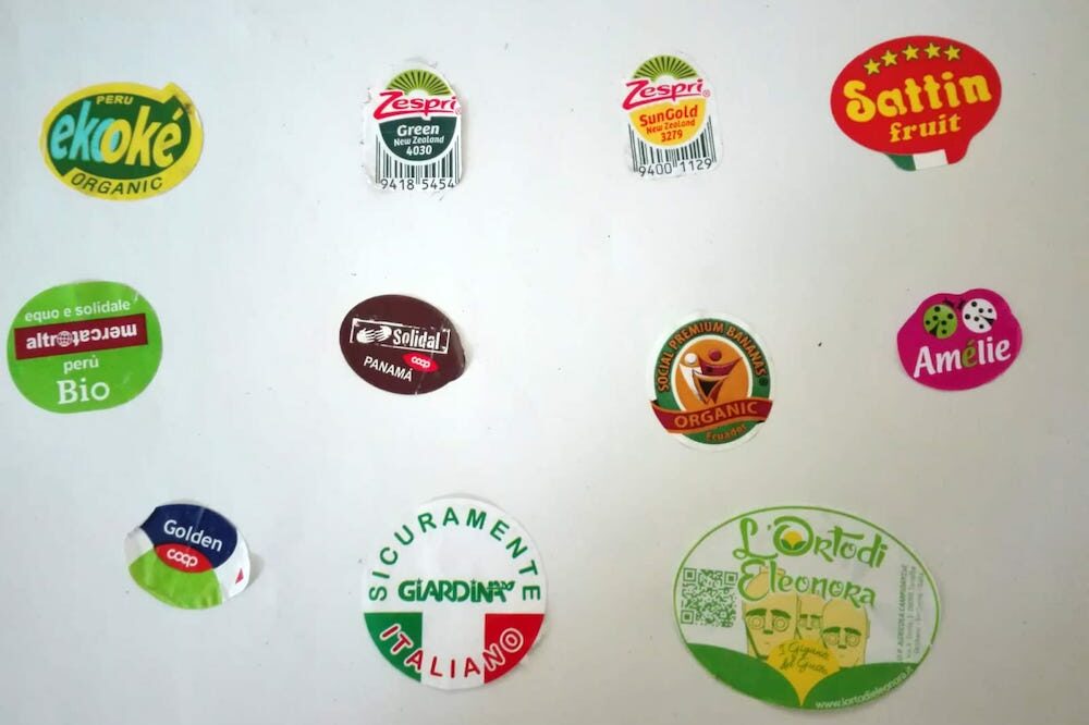 bollini etichette frutta verdura