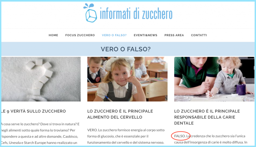 informati di zucchero vero o falso 2018