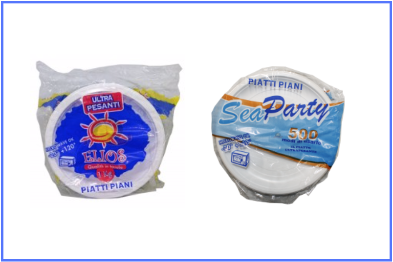 richiamo piatti monouso plastica elios sea party