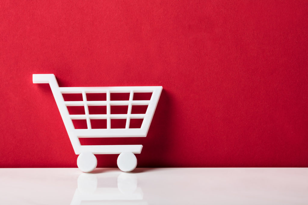 Close-up Of A White Shopping Cart
