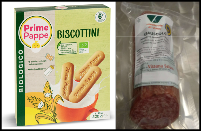 biscottini prime pappe ciauscolo di visso igp vissana salumi richiamo