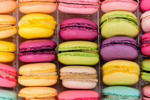 macro multicolored french macaroon
