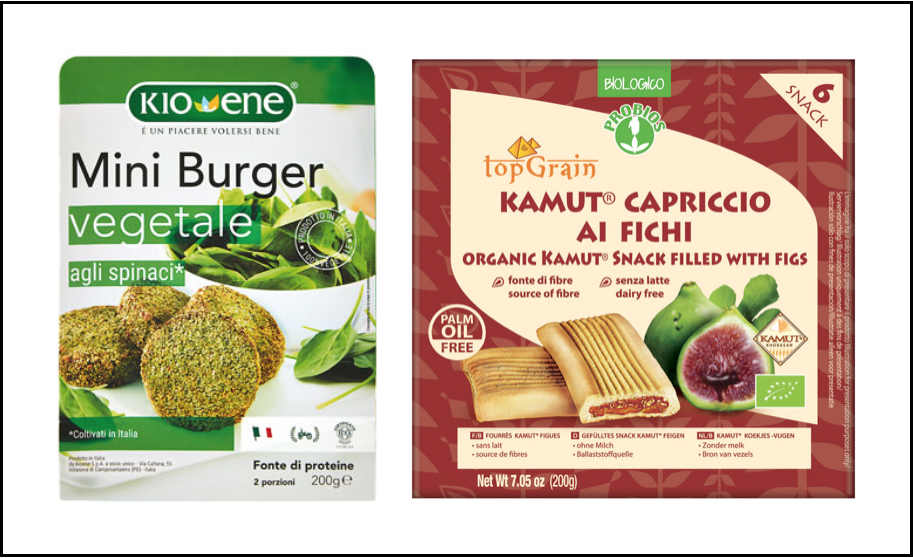 miniburger spinaci kioene probios top grain capriccio kamut fichi