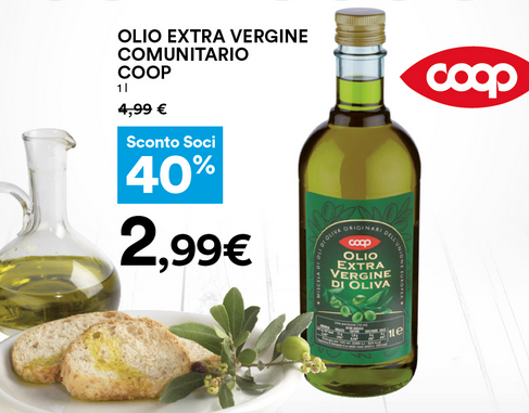 Olio extra vergine coop sottocosto