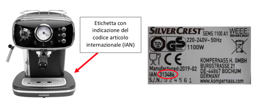 macchina caffe lidl silvercrest etichetta