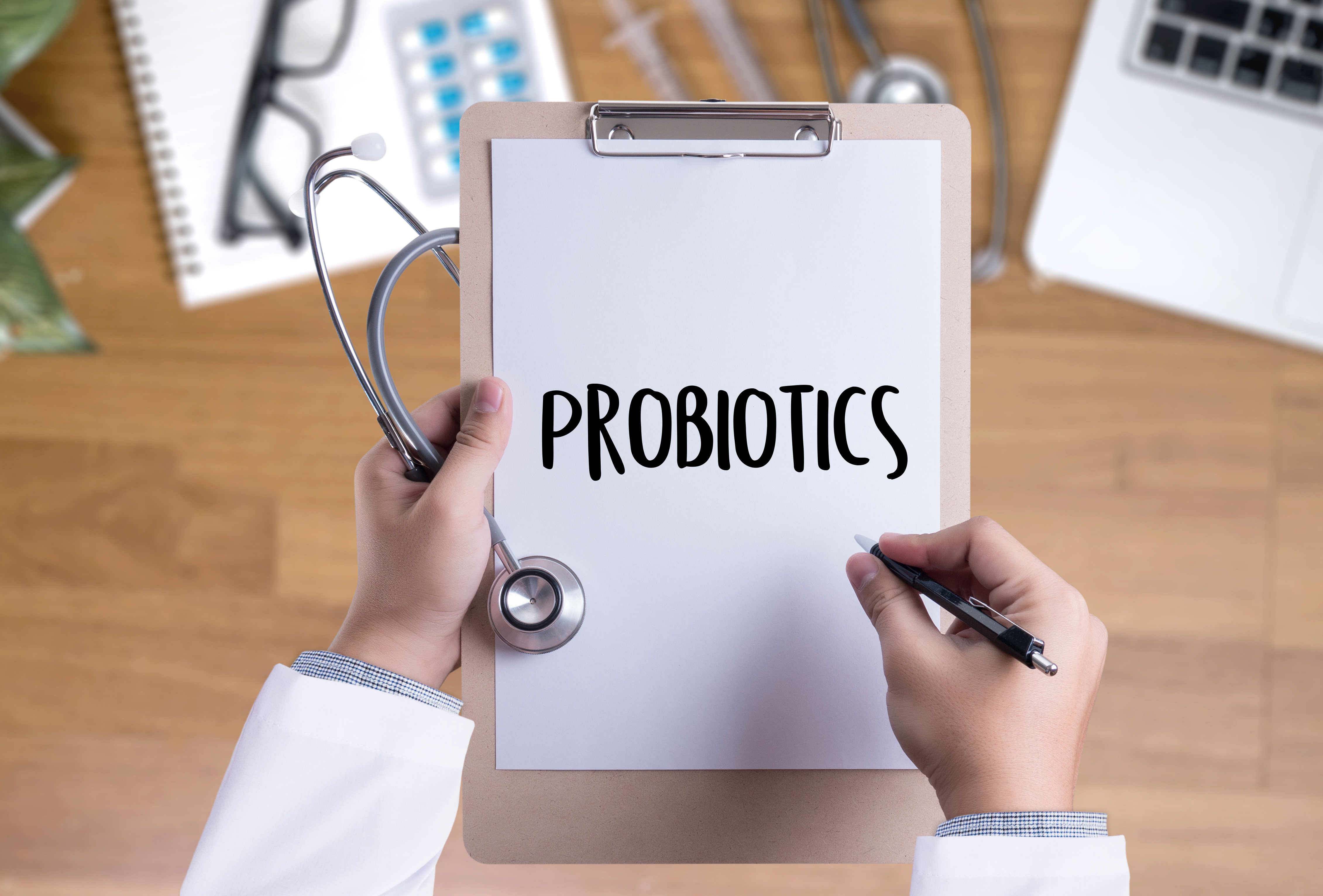 Probiotics medical equipment eating healthy concept.