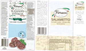fiorucci richiamo salame classico salametto latte allergeni