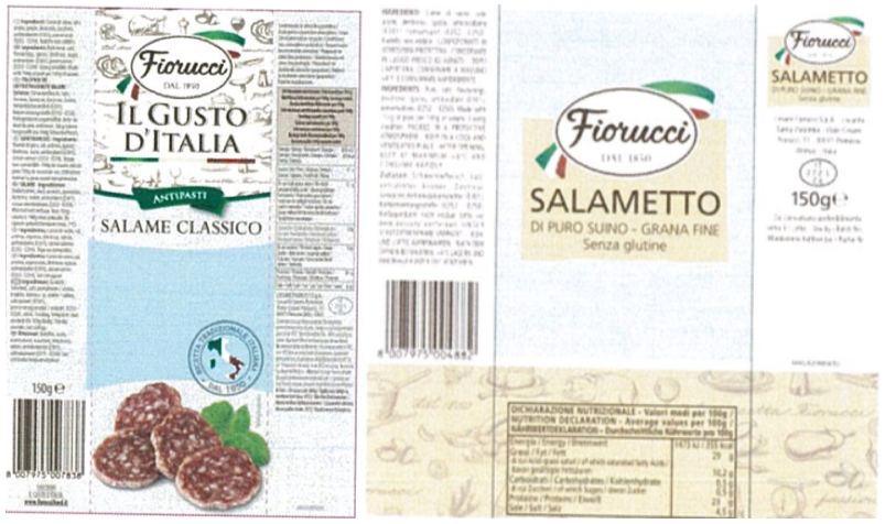 fiorucci richiamo salame classico salametto latte allergeni