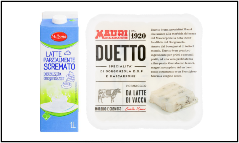 latte milbona lidl gorgonzola mascarpone duetto mauri richiamo