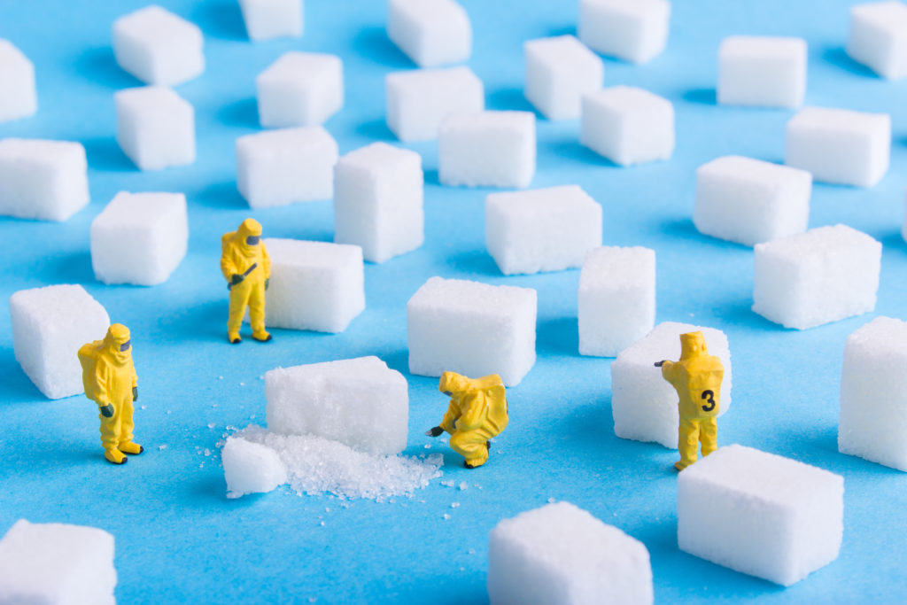 The team investigates the sugar cubes