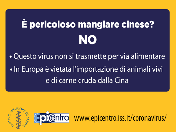 coronavirus cibo cinese Iss