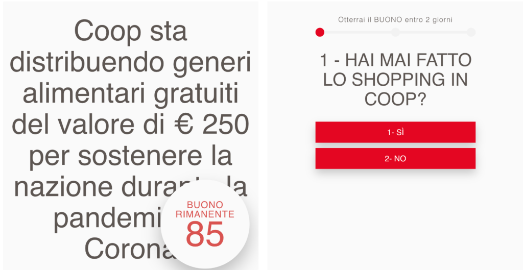 buoni coop truffa coronavirus