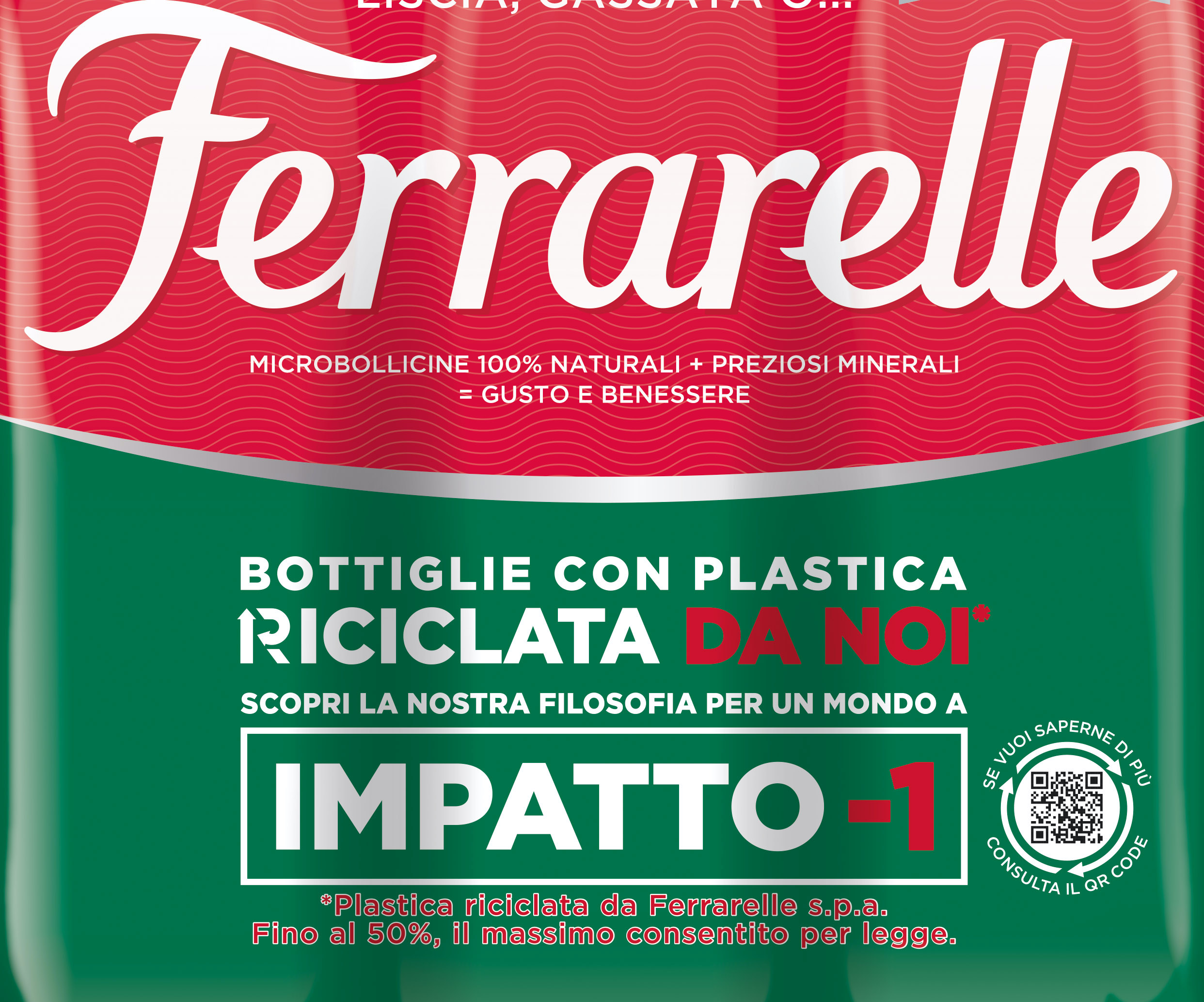 Ferrarelle bottiglia in plastica riciclata