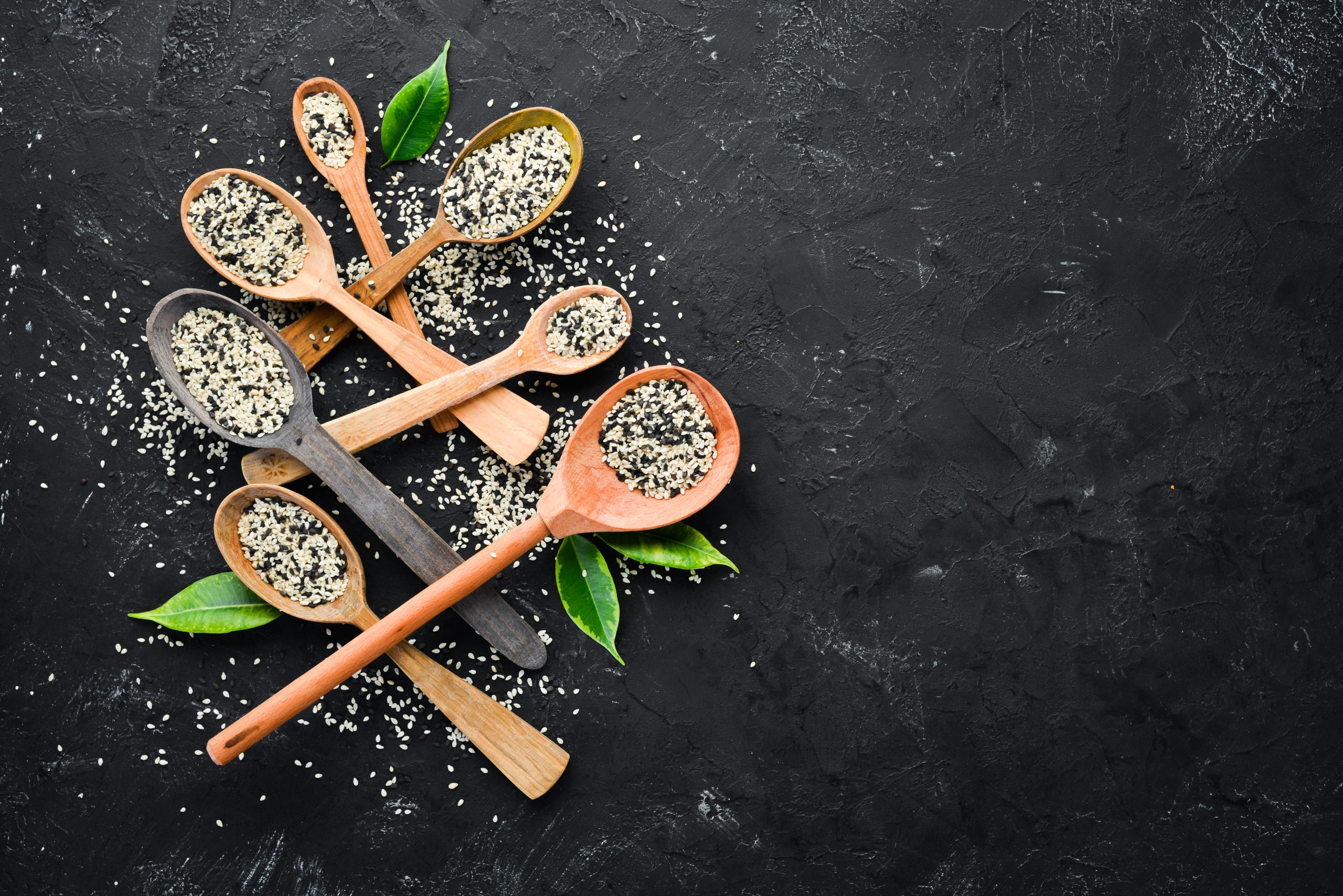 Ossido di etilene, cucchiai con semi di sesamo