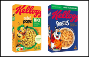 Kellogg's miel pops bio nutri-score frosties packaging