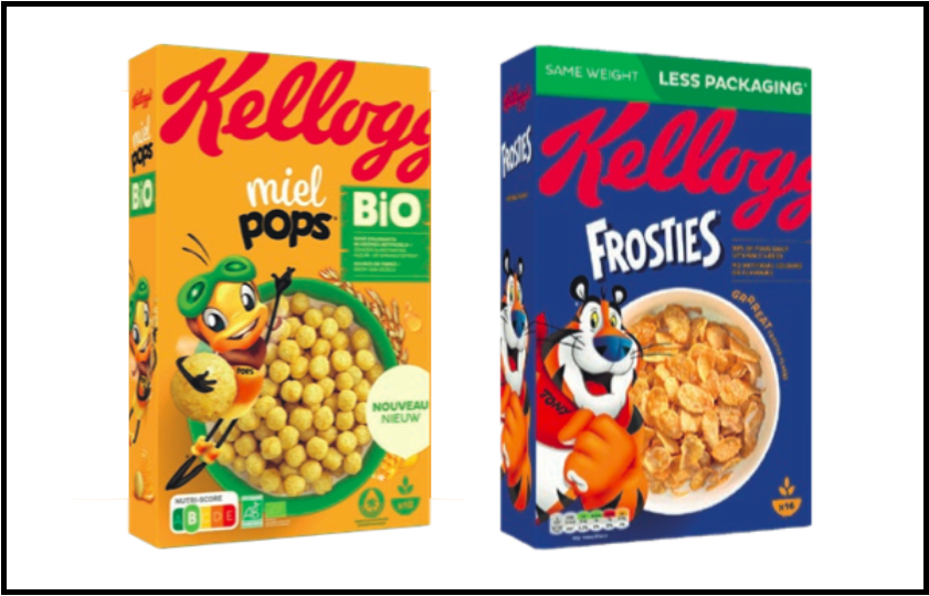 Kellogg's miel pops bio nutri-score frosties packaging