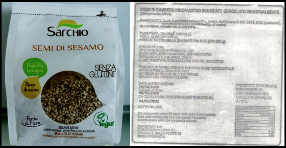 semi di sesamo srachio code di gambero