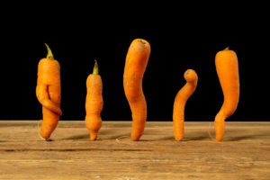prodotti ortofrutticoli brutti, carote