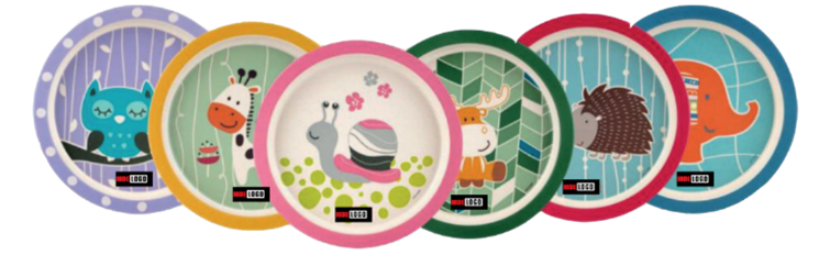 bambù, piatti di plastica per bambini con bambù come additivo