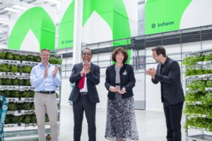 Vertical farm di Infarm a Bedford. Coltivazione idroponica 400 volte più efficienti di quella in campo. inaugurazione