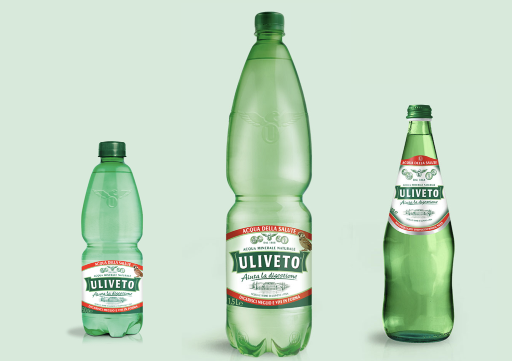 uliveto acqua della salute 2023 minerale acque minerali bottiglie vetro plastica