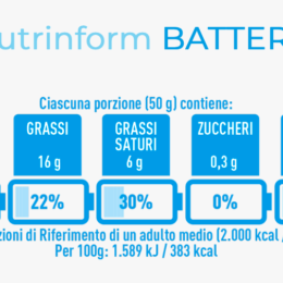 Esempio di etichetta a batteria nutrinform battery
