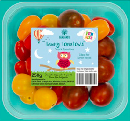 Pomodorini Tawny Tomatowl della linea Oaklands Funsize di Lidl GB