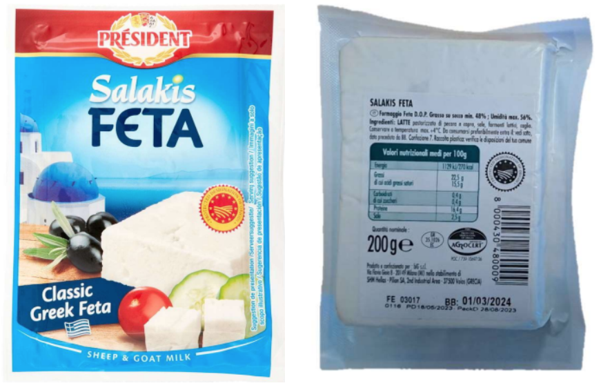 Feta President richiamo 29.12.2023