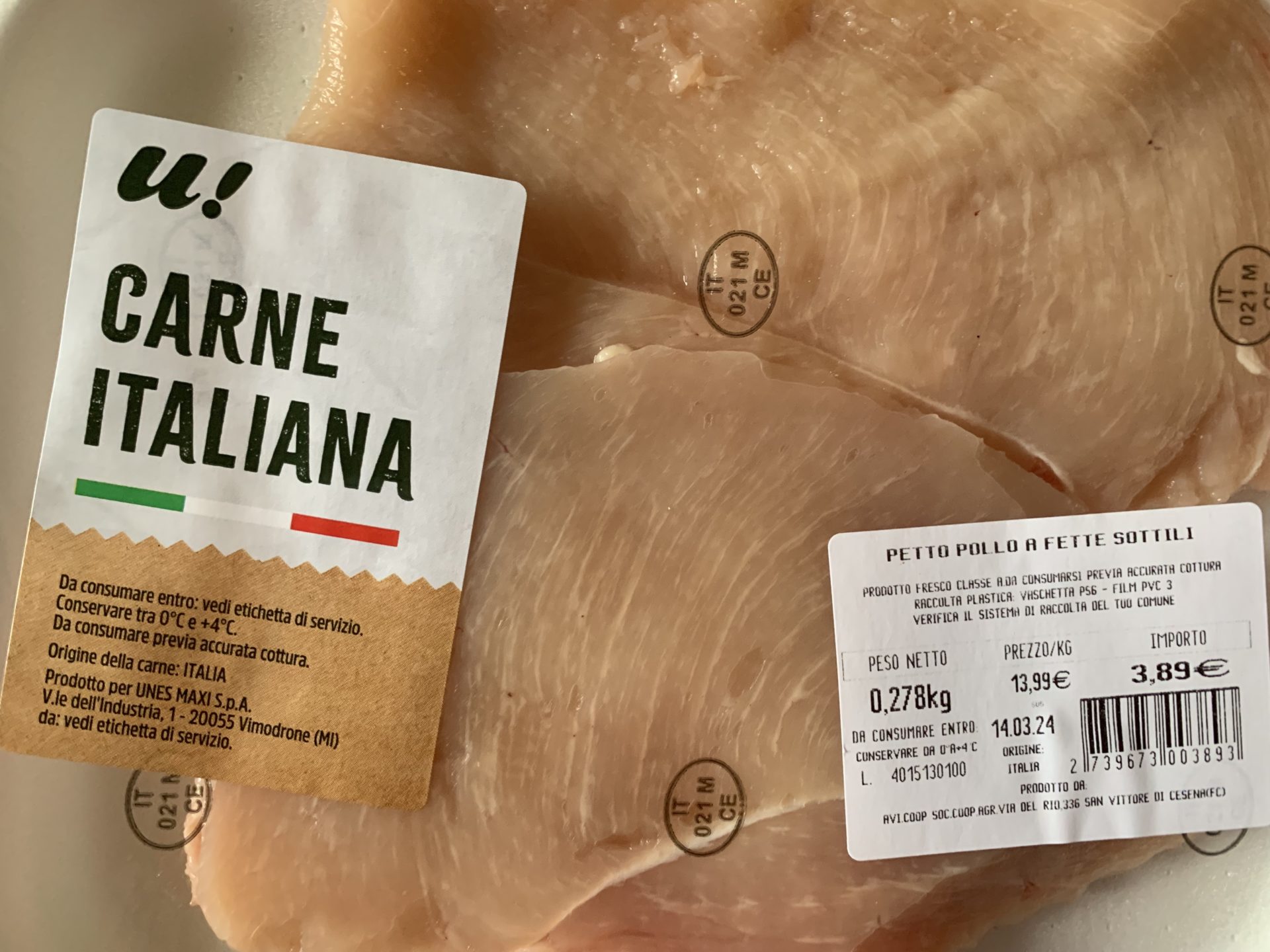 pollo white striping supermercati U! 9 marzo 2024