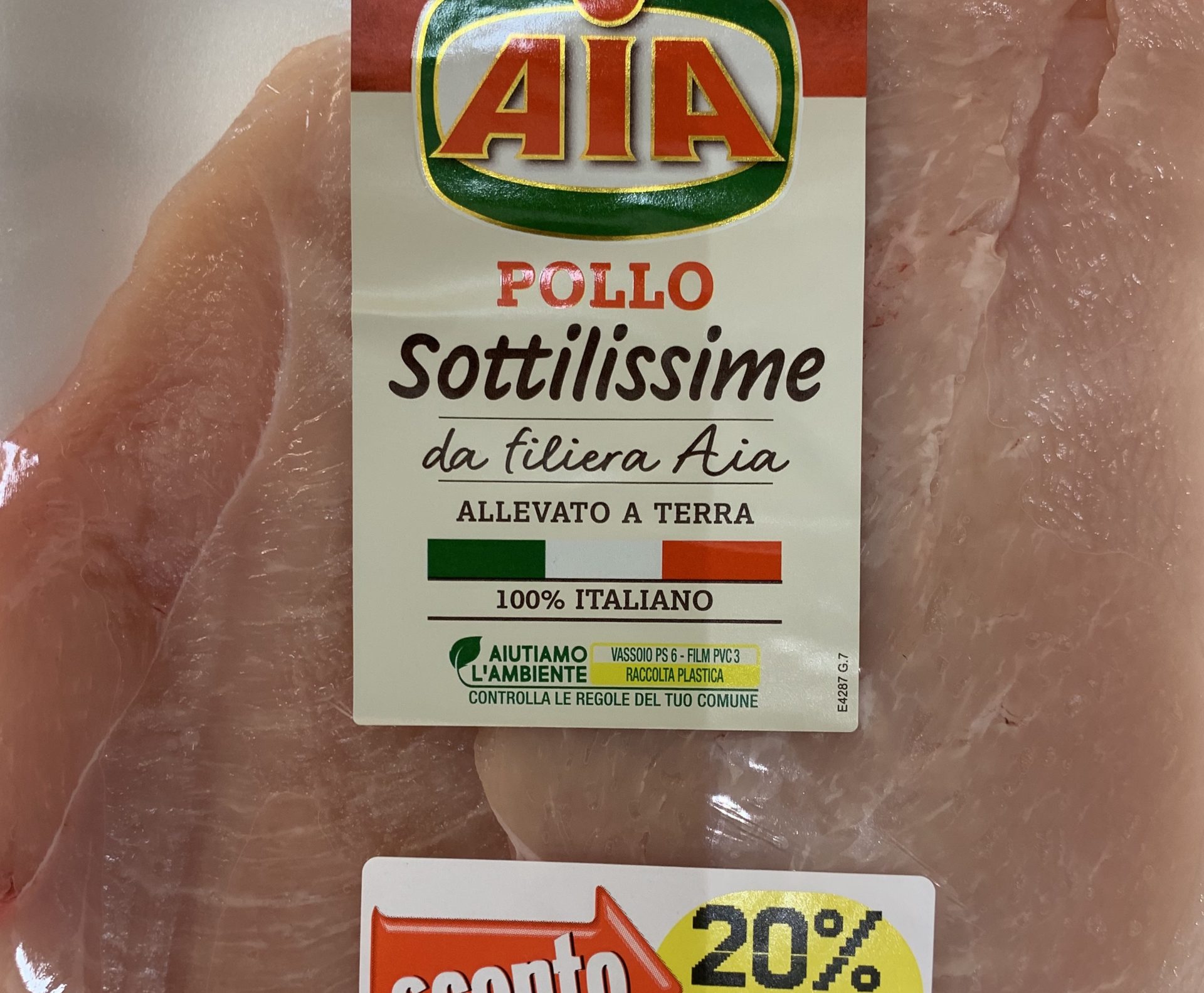 Pollo petti AIA da Esselunga white striping 10 marzo 2024