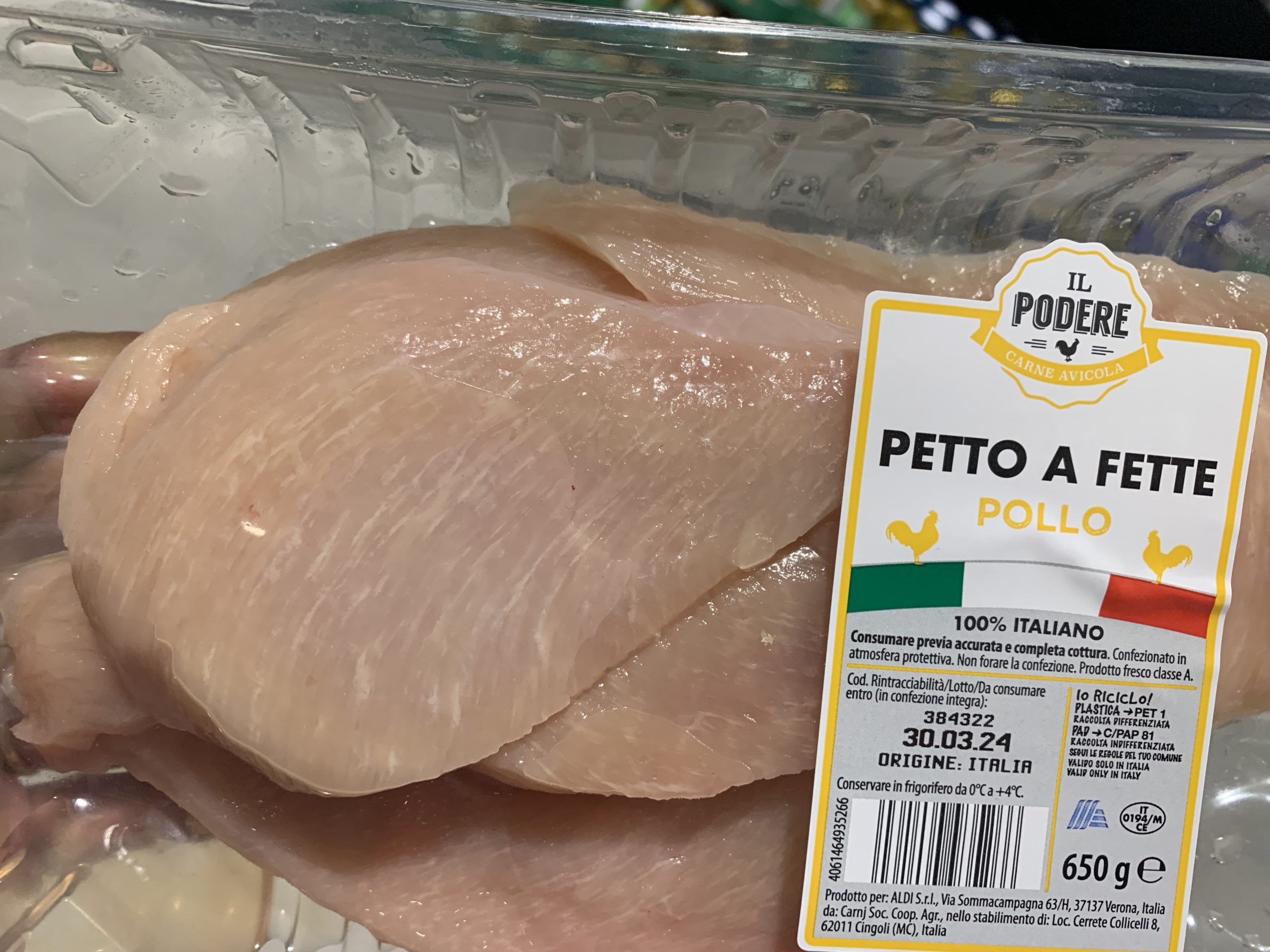 Aldi petto di pollo strisce bianche il podere