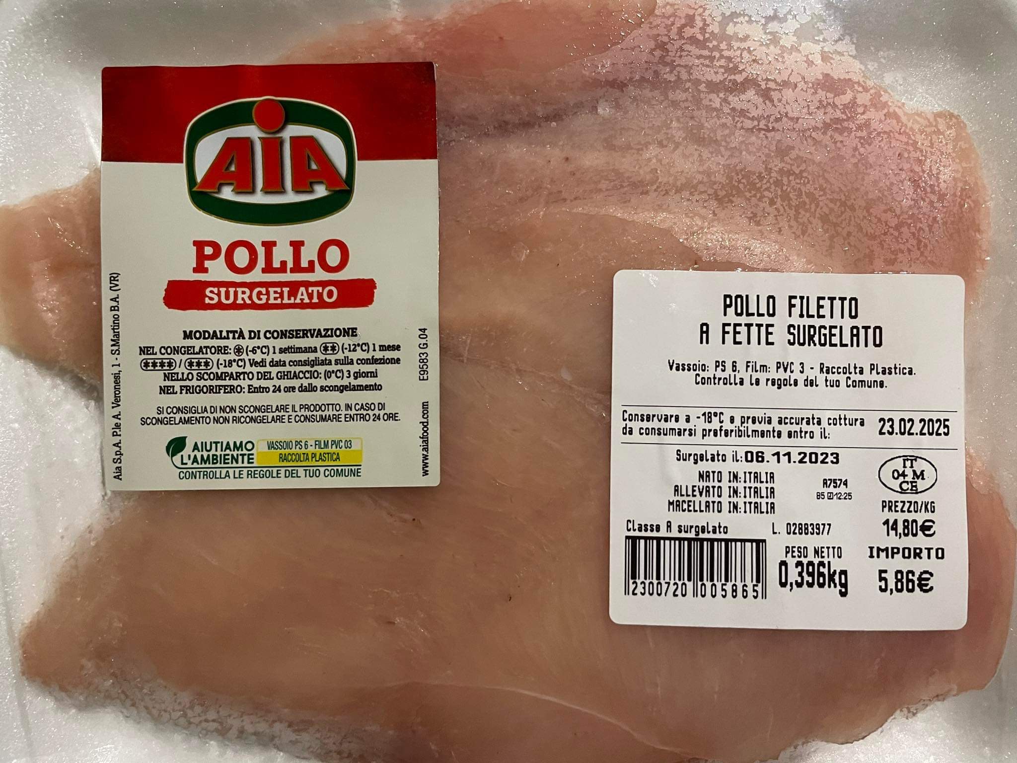 Pollo Aia surgelato
