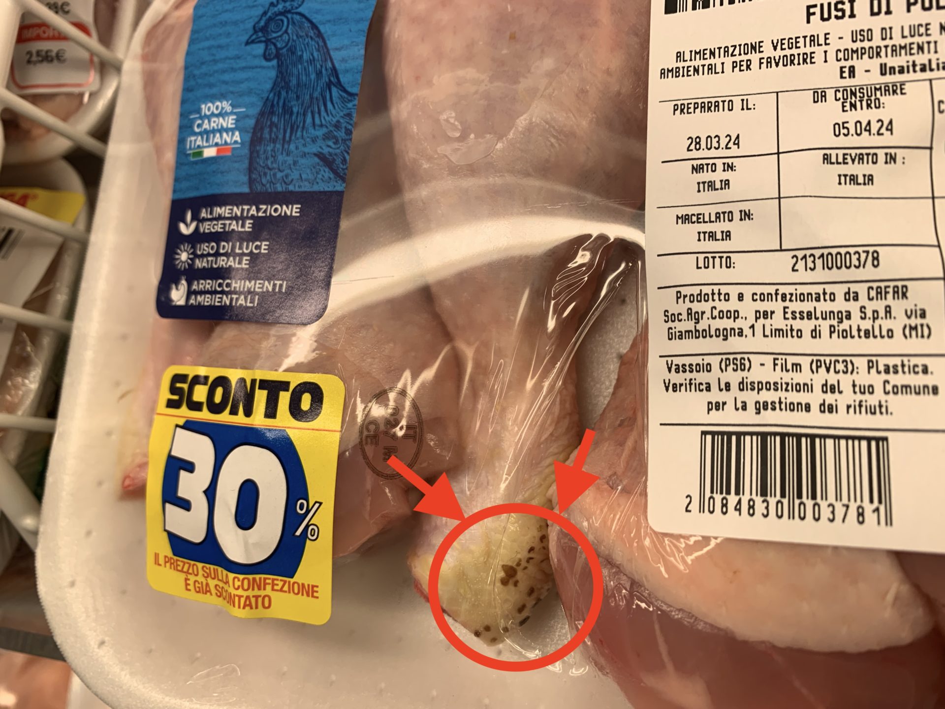 POLLI ESSELUNGA USTIONI