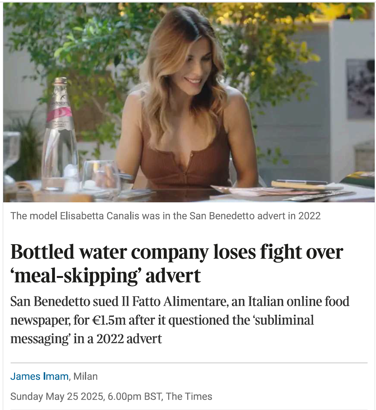 San Benedetto Canalis The Times