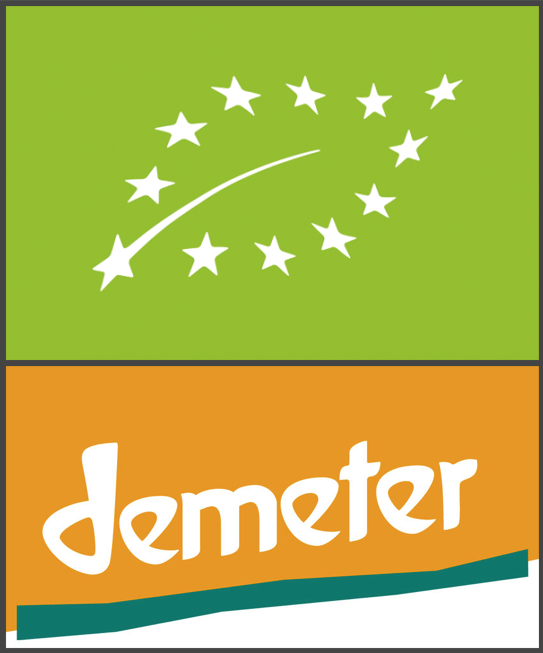 logo biologico e logo demeter agricoltura biodinamica