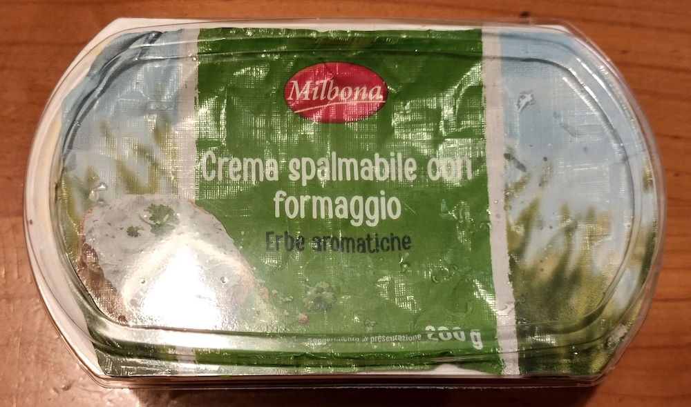 milbona lidl crema spalmabile con formaggio gelatina suino fronte